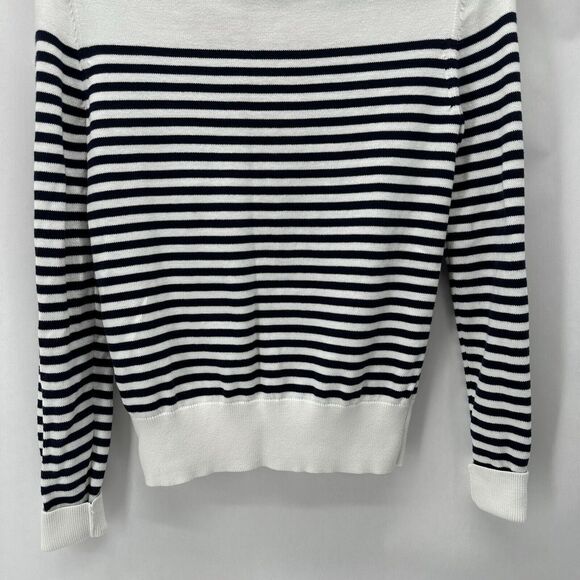 Brooks Brothers 3D Poppy‎ Sweater White Navy Striped Size XS Yacht Preppy Boho - Picture 8 of 10
